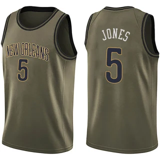 Youth Herbert Jones New Orleans Pelicans Green Swingman Salute to Service Jersey