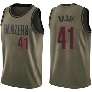 Youth Ibou Badji Portland Trail Blazers Green Swingman Salute to Service Jersey