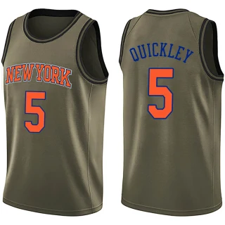 Youth Immanuel Quickley New York Knicks Green Swingman Salute to Service Jersey