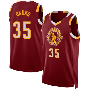 Youth Isaac Okoro Cleveland Cavaliers Swingman Wine 2021/22 City Edition Jersey
