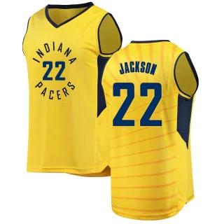 Youth Isaiah Jackson Indiana Pacers Gold Fast Break Jersey - Statement Edition