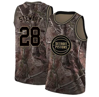 Youth Isaiah Stewart Detroit Pistons Camo Swingman Realtree Collection Jersey