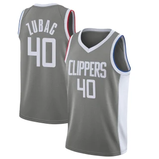 Youth Ivica Zubac Los Angeles Clippers Gray Swingman 2020/21 Jersey - Earned Edition