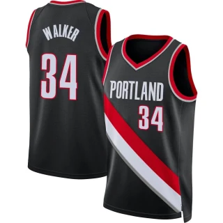 Youth Jabari Walker Portland Trail Blazers Black Swingman 2021/22 Diamond Icon Edition Jersey