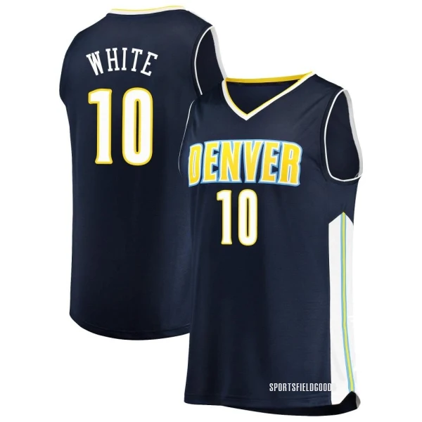 Youth Jack White Denver Nuggets White Fast Break Navy Jersey - Icon Edition