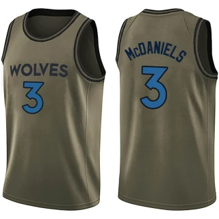 Youth Jaden McDaniels Minnesota Timberwolves Green Swingman Salute to Service Jersey