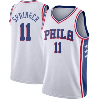Youth Jaden Springer Philadelphia 76ers White Swingman Jersey - Association Edition