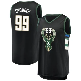 Youth Jae Crowder Milwaukee Bucks Black Fast Break Jersey - Statement Edition