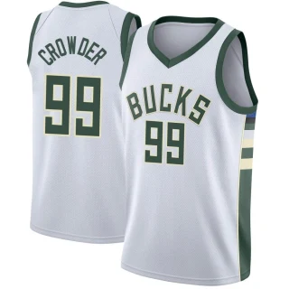 Youth Jae Crowder Milwaukee Bucks White Swingman Jersey - Association Edition