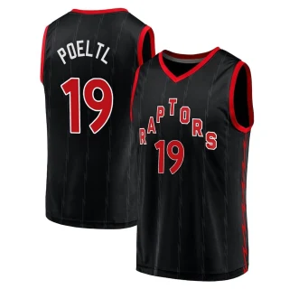 Youth Jakob Poeltl Toronto Raptors Black Fast Break 2020/21 Jersey - Statement Edition