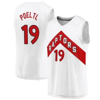 Youth Jakob Poeltl Toronto Raptors White Fast Break 2020/21 Jersey - Association Edition