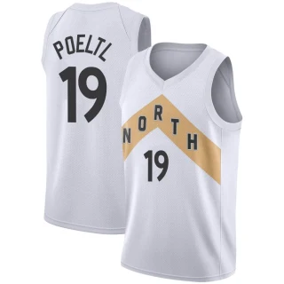 Youth Jakob Poeltl Toronto Raptors White Swingman 2018/19 Jersey - City Edition