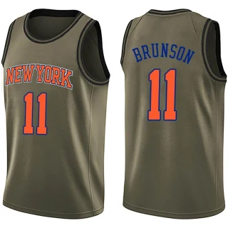 Youth Jalen Brunson New York Knicks Green Swingman Salute to Service Jersey
