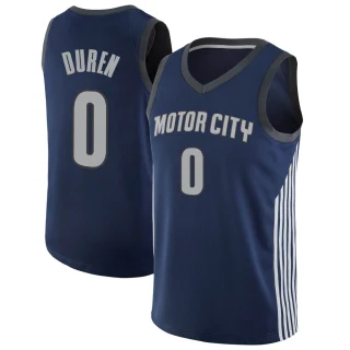Youth Jalen Duren Detroit Pistons Navy Swingman Jersey - City Edition