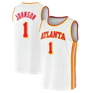 Youth Jalen Johnson Atlanta Hawks White Fast Break 2020/21 Jersey - Association Edition