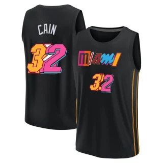 Youth Jamal Cain Miami Heat Black Fast Break 2021/22 Replica City Edition Jersey
