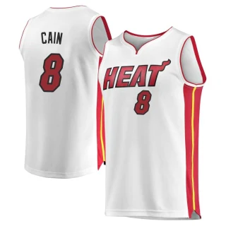 Youth Jamal Cain Miami Heat White Fast Break Jersey - Association Edition