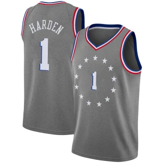 Youth James Harden Philadelphia 76ers Gray Swingman 2018/19 Jersey - City Edition