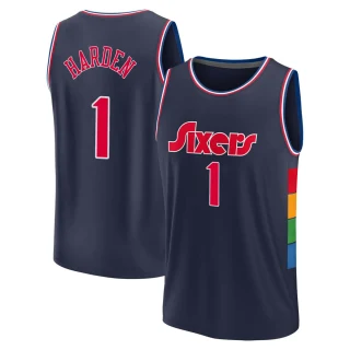 Youth James Harden Philadelphia 76ers Navy Fast Break 2021/22 Replica City Edition Jersey