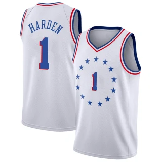 Youth James Harden Philadelphia 76ers White Swingman 2018/19 Jersey - Earned Edition