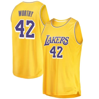 Youth James Worthy Los Angeles Lakers Gold Swingman 2018/19 Jersey - Icon Edition