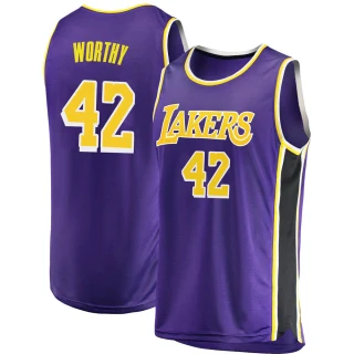 Youth James Worthy Los Angeles Lakers Purple Swingman 2018/19 Jersey - Statement Edition