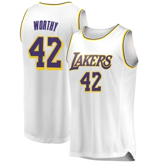 Youth James Worthy Los Angeles Lakers White Swingman 2018/19 Jersey - Association Edition