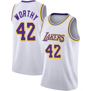 Youth James Worthy Los Angeles Lakers White Swingman 2020/21 Jersey - Association Edition