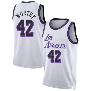 Youth James Worthy Los Angeles Lakers White Swingman 2022/23 City Edition Jersey