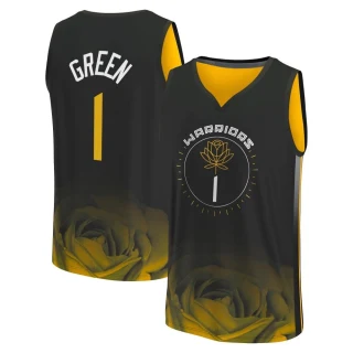 Youth JaMychal Green Golden State Warriors Gold Fast Break Black 2022/23 City Edition Jersey