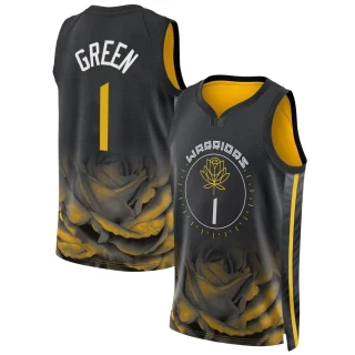 Youth JaMychal Green Golden State Warriors Gold Swingman Black 2022/23 City Edition Jersey