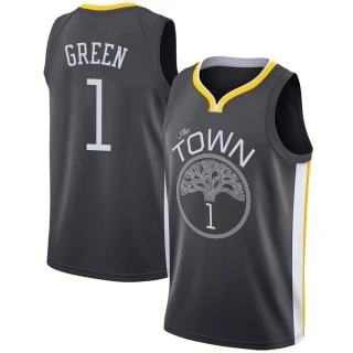 Youth JaMychal Green Golden State Warriors Gold Swingman Black Jersey - Statement Edition