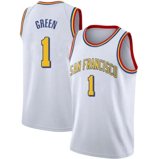 Youth JaMychal Green Golden State Warriors Gold Swingman White Hardwood Classics Jersey - San Francisco Classic Edition
