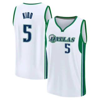 Youth Jason Kidd Dallas Mavericks White Fast Break 2021/22 Replica City Edition Jersey