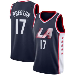 Youth Jason Preston Los Angeles Clippers Navy Swingman 2018/19 Jersey - City Edition