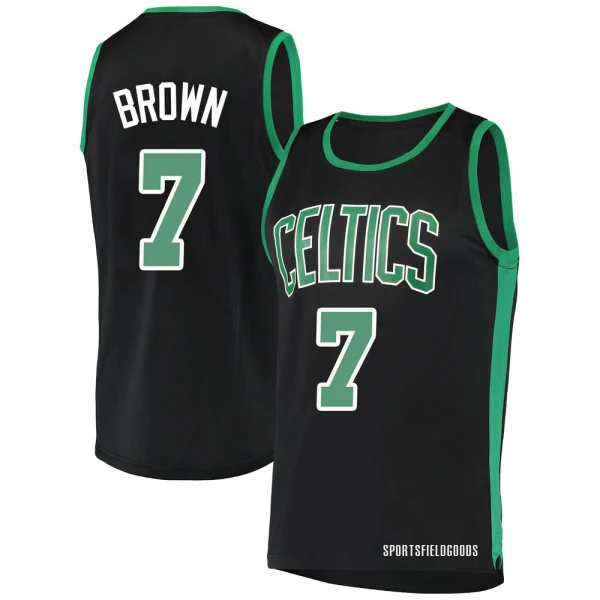 Youth Jaylen Brown Boston Celtics Black Fast Break Jersey - Statement Edition