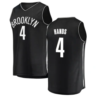 Youth Jaylen Hands Brooklyn Nets Black Fast Break Jersey - Icon Edition