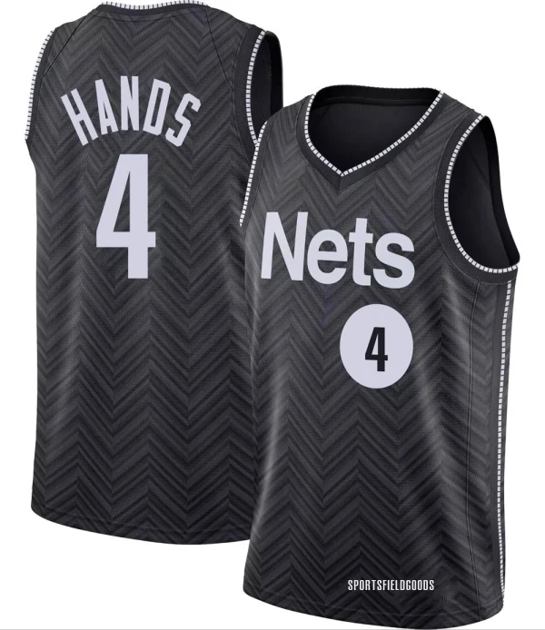 Youth Jaylen Hands Brooklyn Nets Black Swingman 2020/21 Jersey - Earned Edition