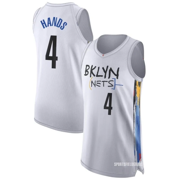 Youth Jaylen Hands Brooklyn Nets White Authentic 2022/23 City Edition Jersey