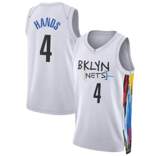 Youth Jaylen Hands Brooklyn Nets White Swingman 2022/23 City Edition Jersey