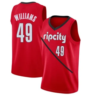Youth Jeenathan Williams Portland Trail Blazers Red Swingman 2018/19 Jersey - Earned Edition
