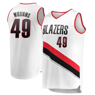 Youth Jeenathan Williams Portland Trail Blazers White Fast Break Jersey - Association Edition