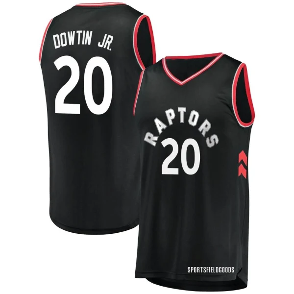 Youth Jeff Dowtin Jr. Toronto Raptors Black Fast Break Jersey - Statement Edition