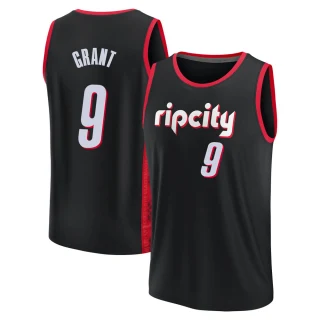 Youth Jerami Grant Portland Trail Blazers Black Fast Break 2021/22 Replica City Edition Jersey