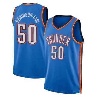 Youth Jeremiah Robinson-Earl Oklahoma City Thunder Blue Swingman 2022/23 Icon Edition Jersey