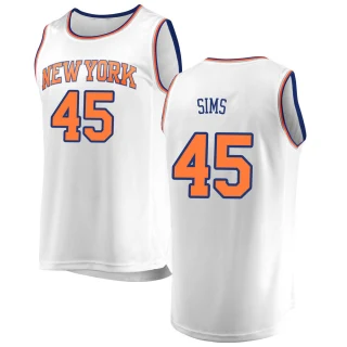 Youth Jericho Sims New York Knicks White Fast Break Jersey - Association Edition