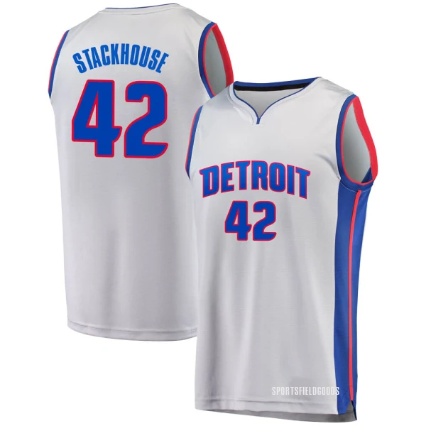 Youth Jerry Stackhouse Detroit Pistons Gray Fast Break Alternate Jersey - Statement Edition