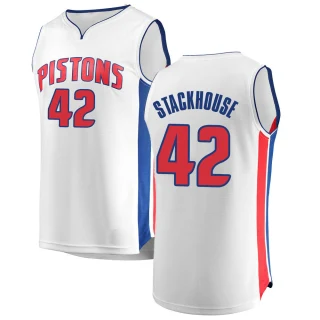 Youth Jerry Stackhouse Detroit Pistons White Fast Break Jersey - Association Edition
