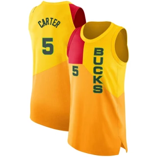 Youth Jevon Carter Milwaukee Bucks Yellow Swingman 2018/19 Jersey - City Edition