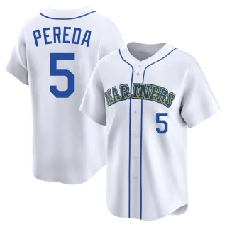Youth Jhonny Pereda Seattle Mariners White Limited Throwback Cooperstown Collection Jersey